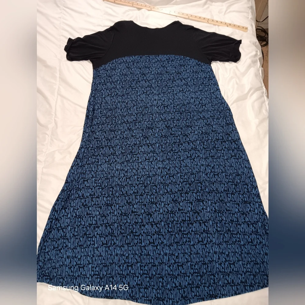 Woman Within Maxi Dress 2X(26/28) Black And Blue - Picture 6 of 6